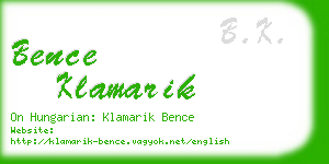 bence klamarik business card